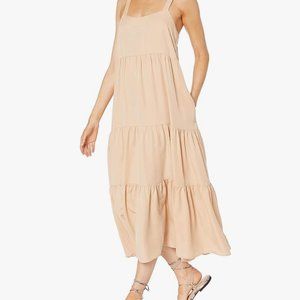 NWOT The Drop Women's Britt Tiered Maxi Tent Dress, Ginger, Medium